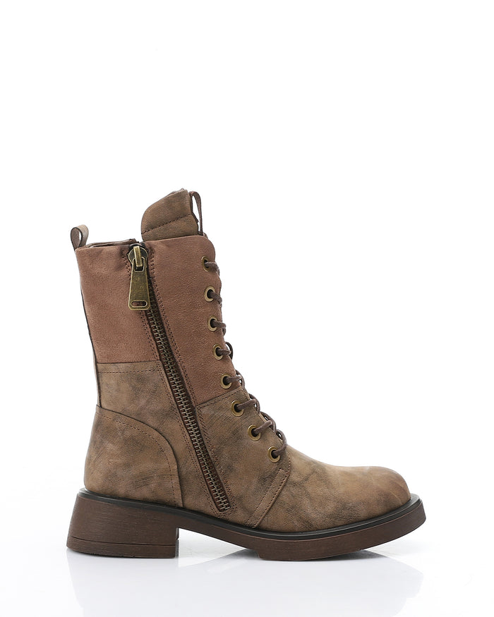 GER-DVTX-021 Lace Up Zipped Combat Boots