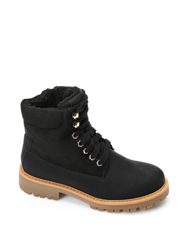 GER-DVTX-023 Leather Combat Ankle Boots