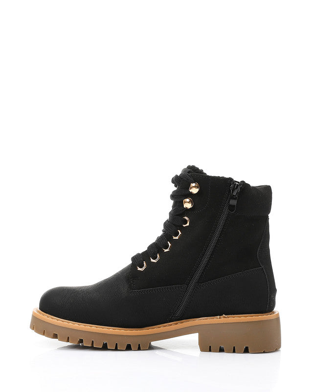 GER-DVTX-023 Leather Combat Ankle Boots