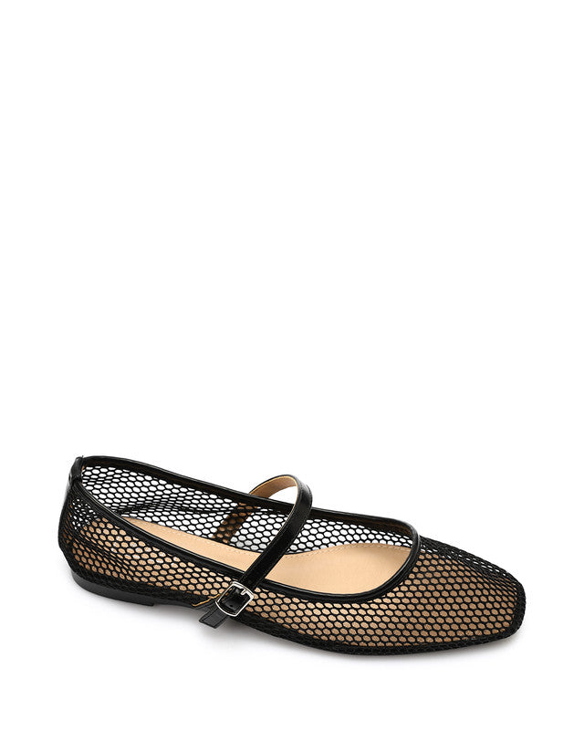 GOR-DJTV-010 Semi Square Toecap Mesh Flat Shoes