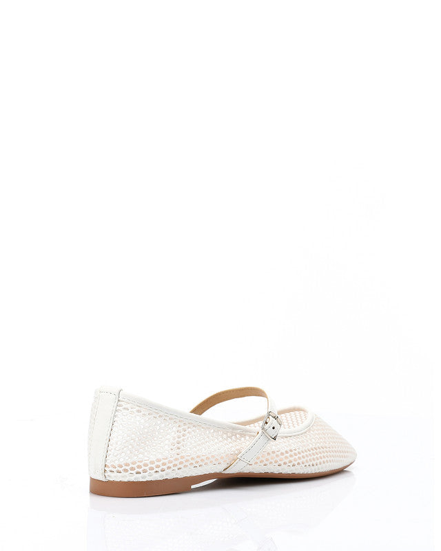 GOR-DJTV-010 Semi Square Toecap Mesh Flat Shoes