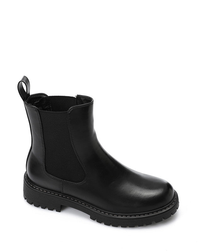 GOR-DVTX-007 Leather Slip On Ankle Boots