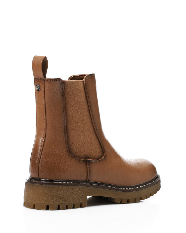 GOR-DVTX-007 Leather Slip On Ankle Boots