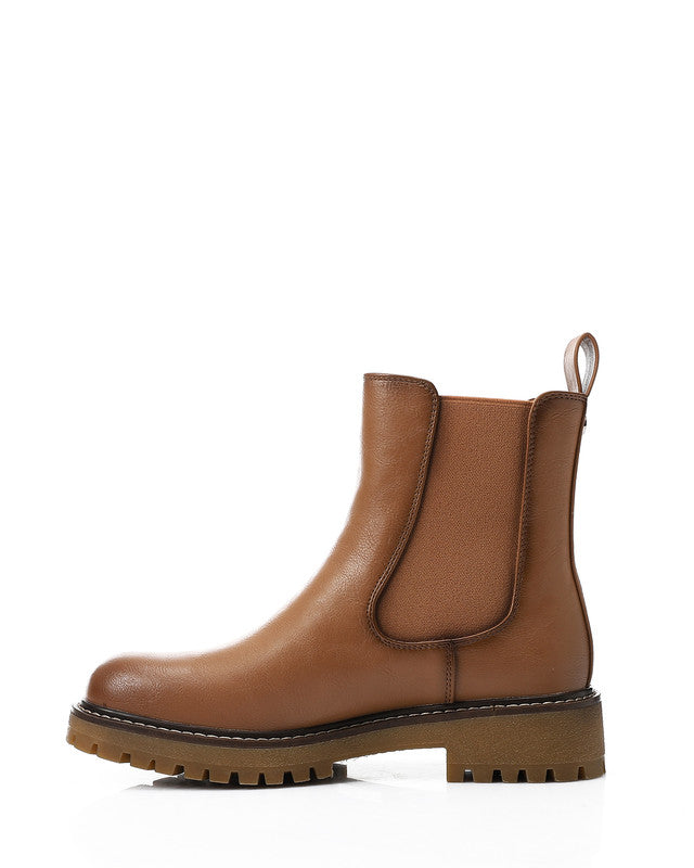 GOR-DVTX-007 Leather Slip On Ankle Boots