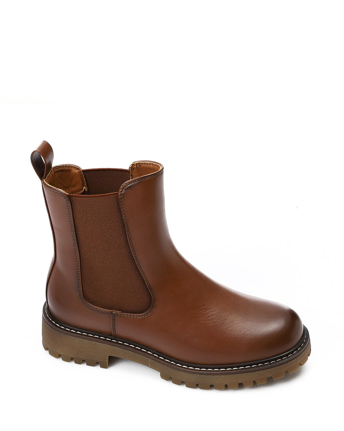 GOR-DVTX-007 Leather Slip On Ankle Boots