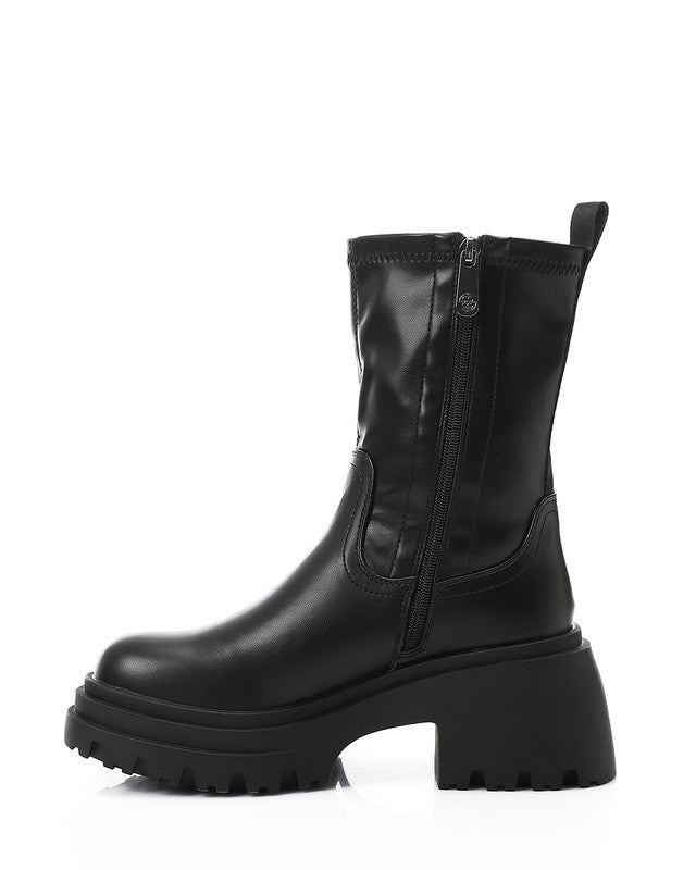 GOR-DVTX-011 Zipped Heeled Chunky Boots