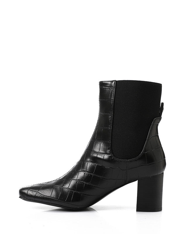 GPS-DVTX-003 Croc Texture Heeled Boots