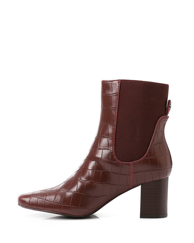 GPS-DVTX-003 Croc Texture Heeled Boots