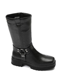 GPS-DVTX-006 Textured Mid Calf Biker Boots