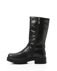 GPS-DVTX-006 Textured Mid Calf Biker Boots