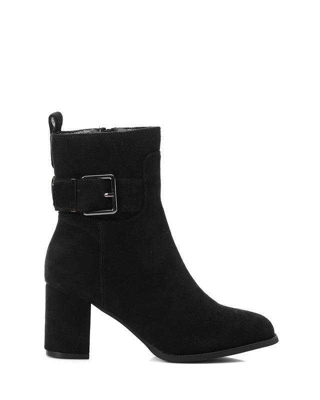 GPS-DVTX-009 Decortive Heeled Suede Ankle Boots