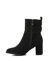 GPS-DVTX-009 Decortive Heeled Suede Ankle Boots