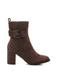 GPS-DVTX-009 Decortive Heeled Suede Ankle Boots