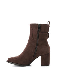 GPS-DVTX-009 Decortive Heeled Suede Ankle Boots