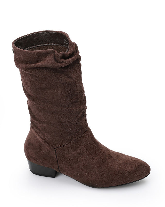 GPS-DVTX-011 Suede Slip On Mid Calf Boots