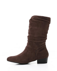 GPS-DVTX-011 Suede Slip On Mid Calf Boots