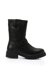 GPS-DVTX-012 Zipped Mid Calf Biker Boots