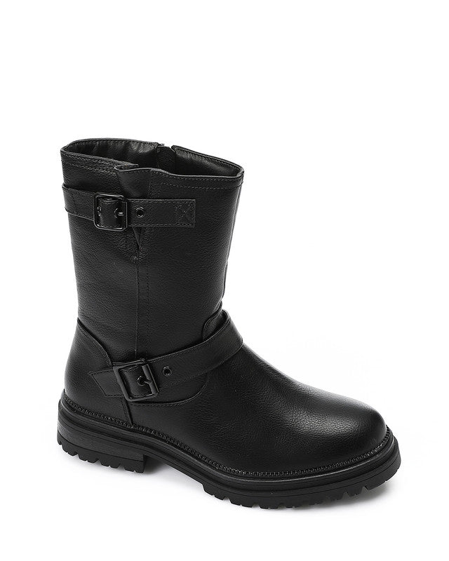 GPS-DVTX-012 Zipped Mid Calf Biker Boots