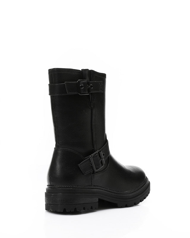 GPS-DVTX-012 Zipped Mid Calf Biker Boots