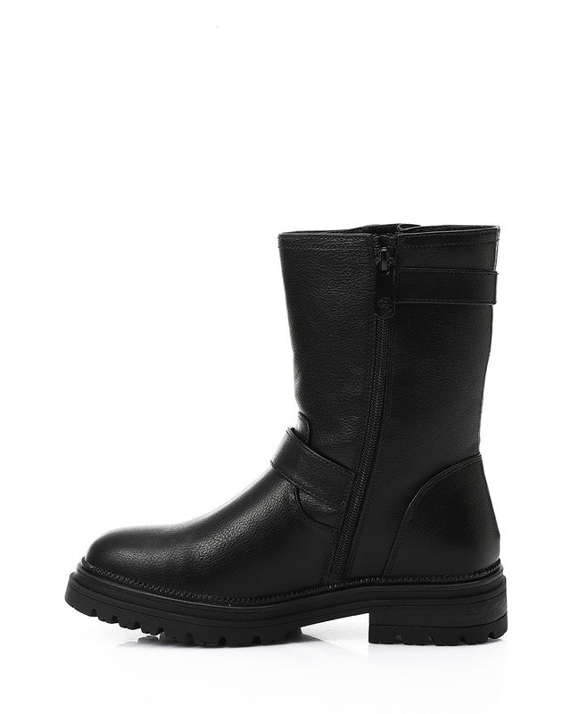 GPS-DVTX-012 Zipped Mid Calf Biker Boots