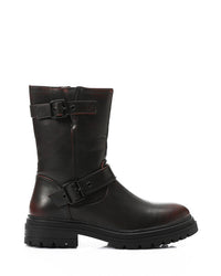 GPS-DVTX-012 Zipped Mid Calf Biker Boots