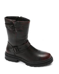 GPS-DVTX-012 Zipped Mid Calf Biker Boots