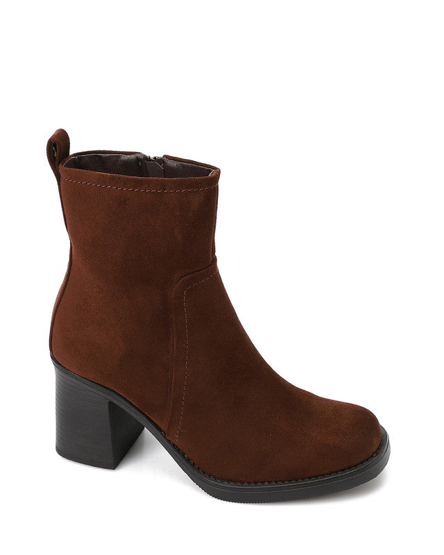 GPS-DVTX-019 Dark Suede Heeled Ankle Boot