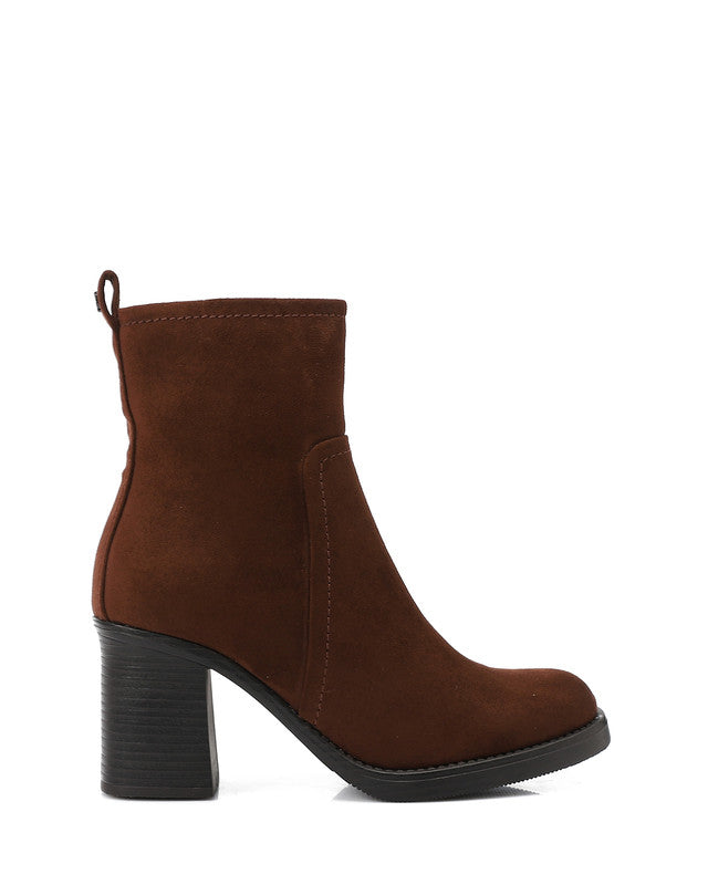GPS-DVTX-019 Dark Suede Heeled Ankle Boot