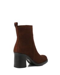 GPS-DVTX-019 Dark Suede Heeled Ankle Boot