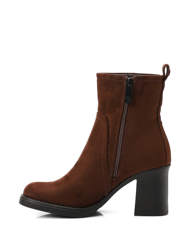 GPS-DVTX-019 Dark Suede Heeled Ankle Boot