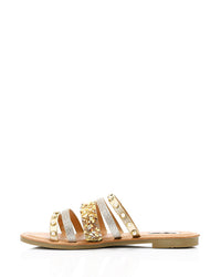 HOT-DJTV-002 Decorative Studs And Pearls Flat Slipper
