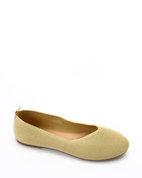 HOT-DJTV-010 Glittery Oval Toe Shape Flat Shoes