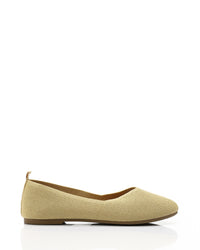 HOT-DJTV-010 Glittery Oval Toe Shape Flat Shoes
