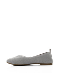 HOT-DJTV-010 Glittery Oval Toe Shape Flat Shoes