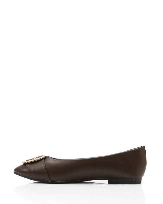 HOT-DVTX-003 Round Toe Cap Buckle Ballerina