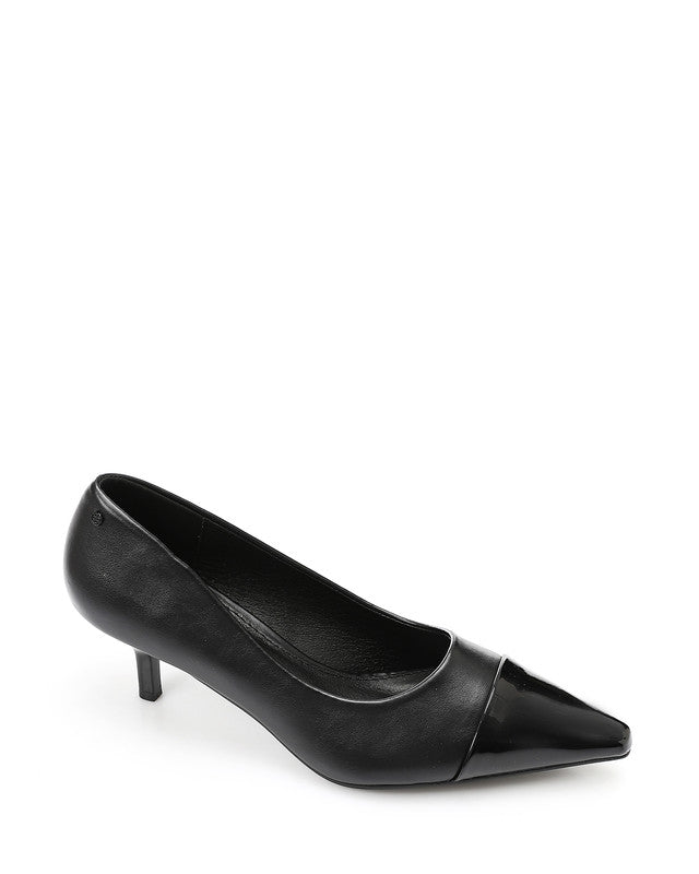 HOT-DVTX-007 Pointed Toecap Leather Plain Heels
