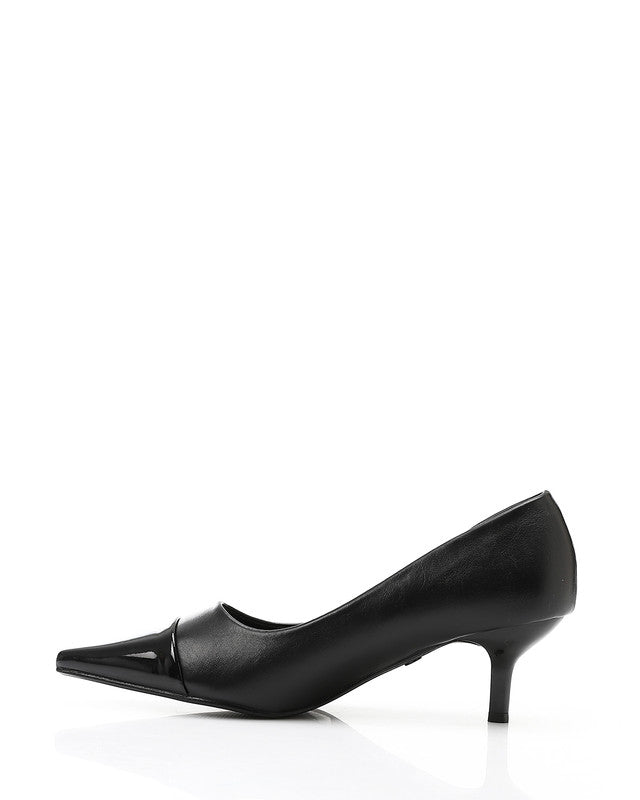 HOT-DVTX-007 Pointed Toecap Leather Plain Heels