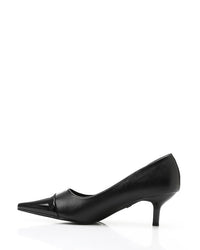 HOT-DVTX-007 Pointed Toecap Leather Plain Heels