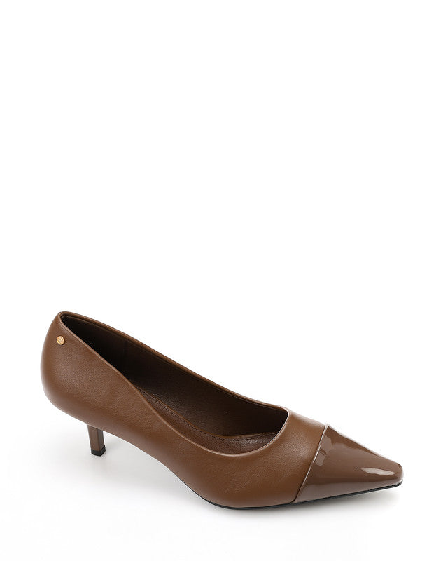 HOT-DVTX-007 Pointed Toecap Leather Plain Heels