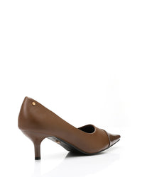 HOT-DVTX-007 Pointed Toecap Leather Plain Heels