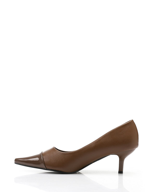 HOT-DVTX-007 Pointed Toecap Leather Plain Heels