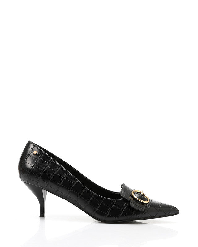 HUA-DVTX-002 Faux Leather Poitned Toecap Heels