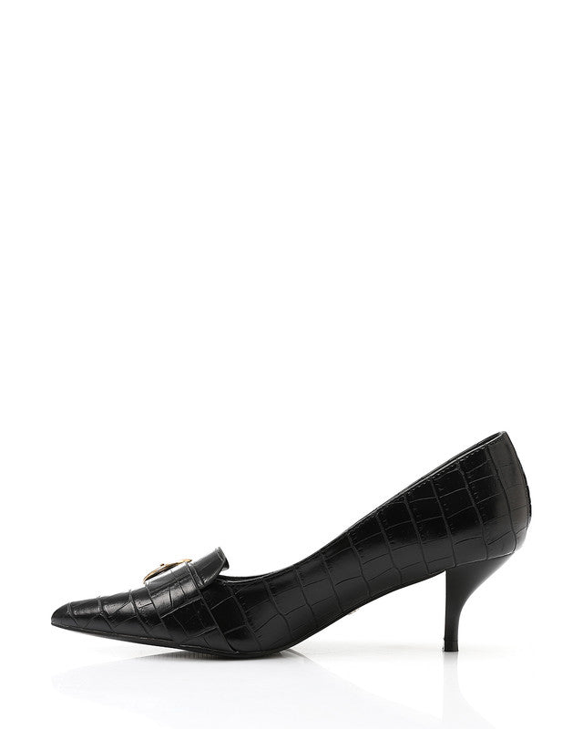 HUA-DVTX-002 Faux Leather Poitned Toecap Heels