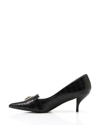 HUA-DVTX-002 Faux Leather Poitned Toecap Heels