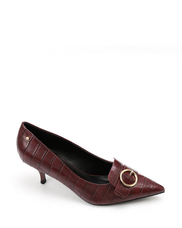 HUA-DVTX-002 Faux Leather Poitned Toecap Heels