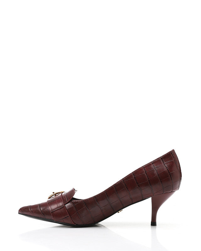 HUA-DVTX-002 Faux Leather Poitned Toecap Heels