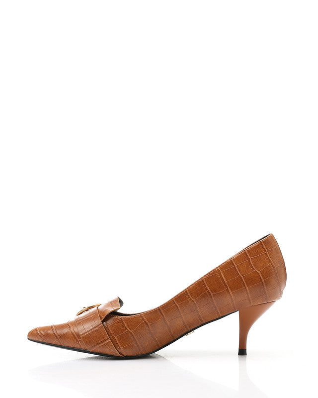 HUA-DVTX-002 Faux Leather Poitned Toecap Heels