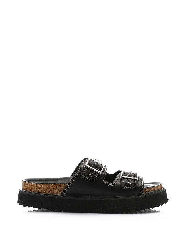 JAL-DJTV-013 Double Buckled Straps Studded Slipper