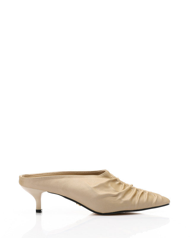 JAL-DJTV-038 Stitched Details Mid Heel Mules