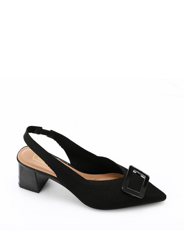 JAL-DJTV-040 Decorative Buckle Ribbed Pump